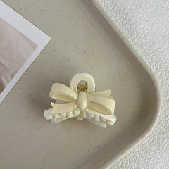 Ribbon Bow Hair Clip Jelly Hair Claw Ponytail Holder