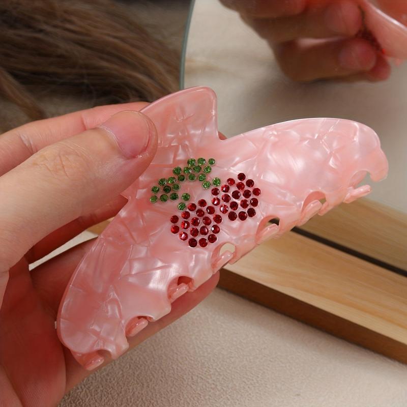 Sweet Cherry Pattern Hair Claw Glitter Hair Accessories