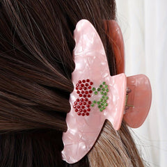 Sweet Cherry Pattern Hair Claw Glitter Hair Accessories
