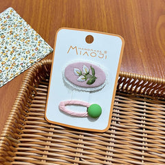 2pcs Colorful Floral Printed Hair Clip for Women Girls Baby Hair Bang