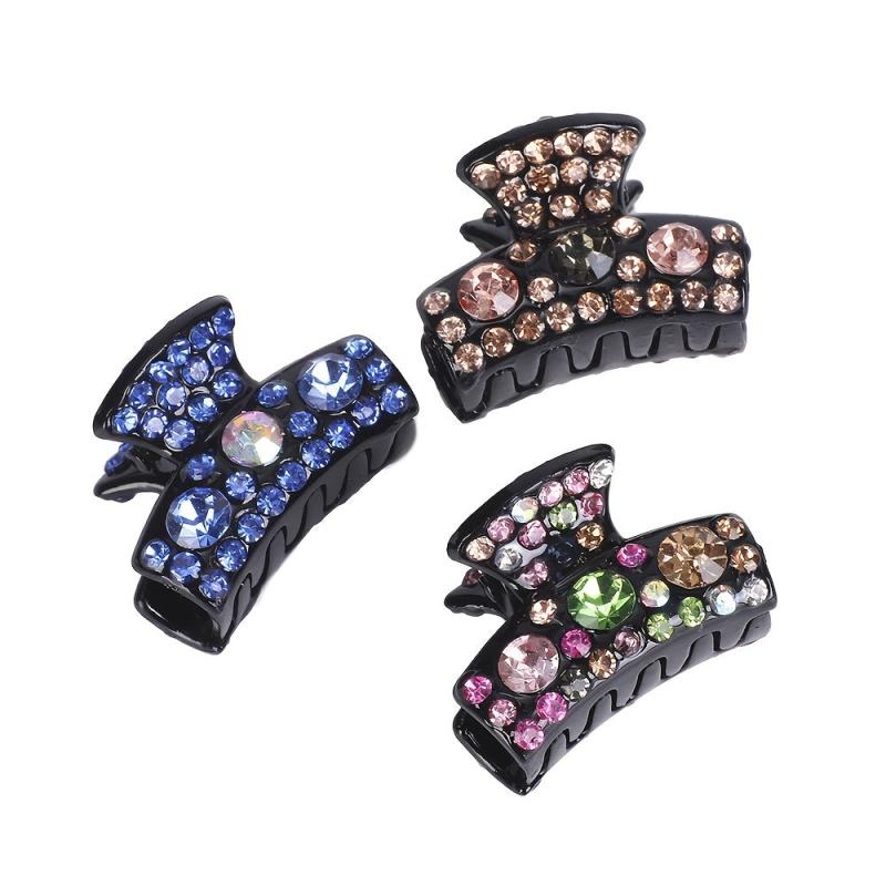 Rhinestone Curved Small Clip Strong Grip Hair Jaw Clip