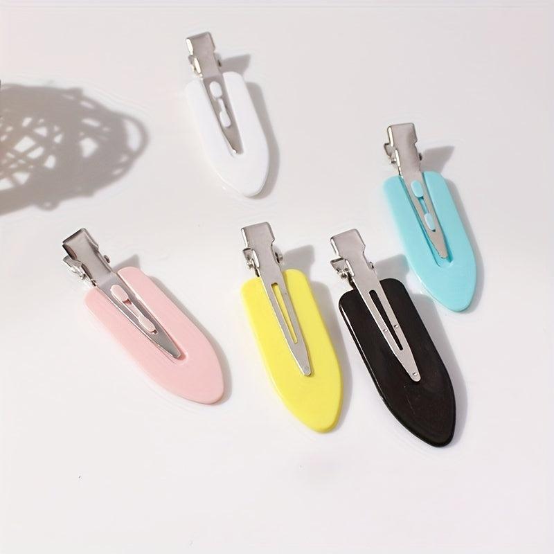 6pcs Solid Duck Billed Hair Clips Non-slip Bangs Clip Hair Accessories Set