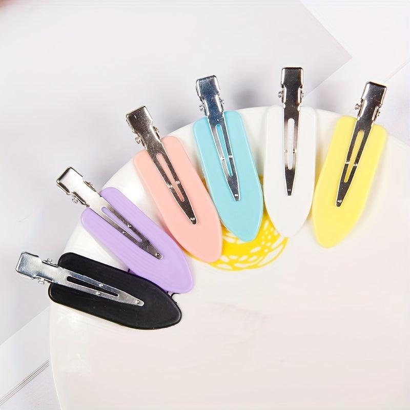 6pcs Solid Duck Billed Hair Clips Non-slip Bangs Clip Hair Accessories Set