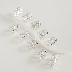 100pcs Metal Silvery Braid Beads Hair Clip