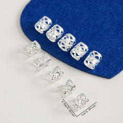 100pcs Metal Silvery Braid Beads Hair Clip