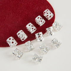100pcs Metal Silvery Braid Beads Hair Clip