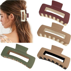 Matte Hair Claw Clips Strong Hold Non-slip Rectangular Jaw Clips