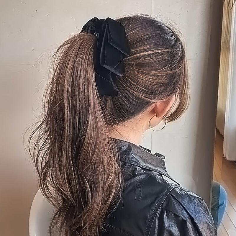 Velvet Bow Banana Clip Hair Clip Women Ponytail Barrette Hair Accessories