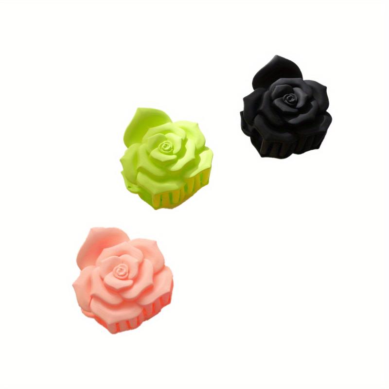 3pcs Rose Shape Hair Claw Hair Accessories For Women