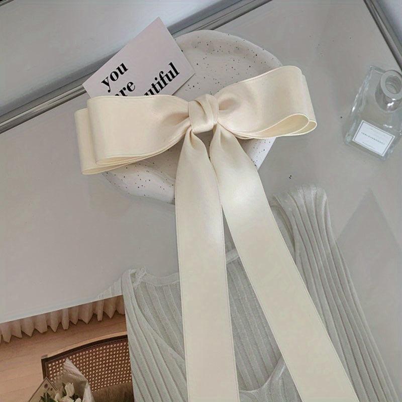 Long Streamer Bowknot Hair Clip Satin Bowknot Back Head Hair Clip