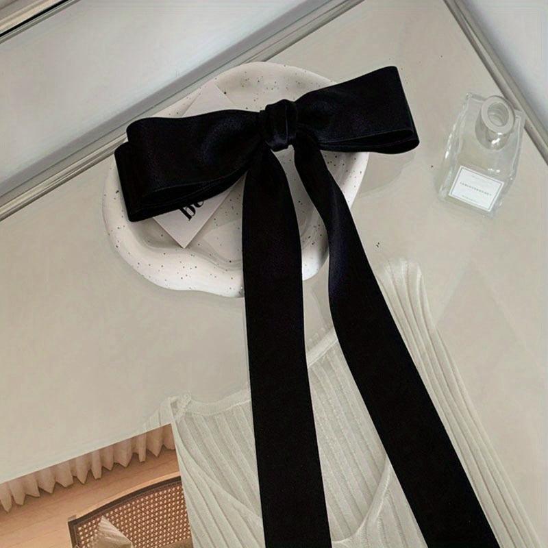 Long Streamer Bowknot Hair Clip Satin Bowknot Back Head Hair Clip