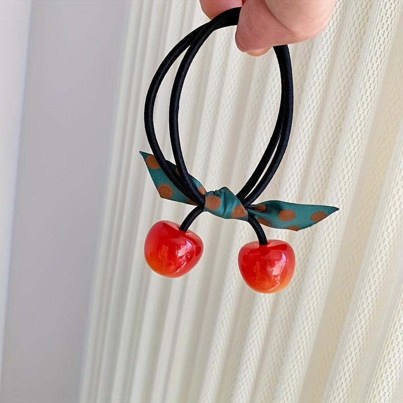 3pcs Cherry Hair Tie Hair Accessories Girls Headband High Elasticity
