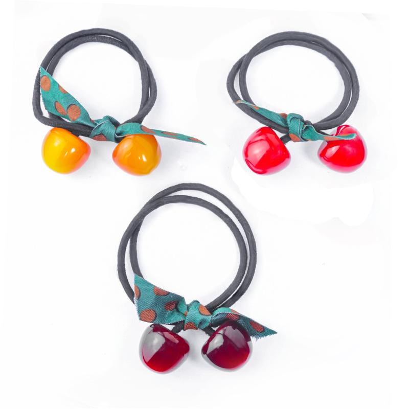 3pcs Cherry Hair Tie Hair Accessories Girls Headband High Elasticity