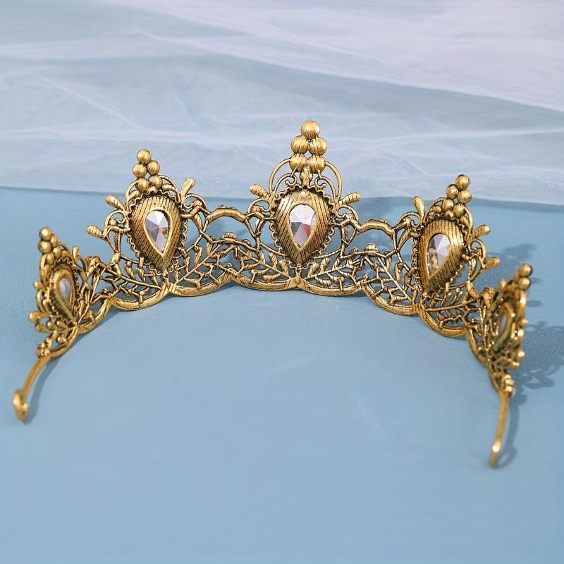Purple Vintage Baroque Crown Rhinestone Wedding Tiara Bridal