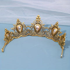 Purple Vintage Baroque Crown Rhinestone Wedding Tiara Bridal