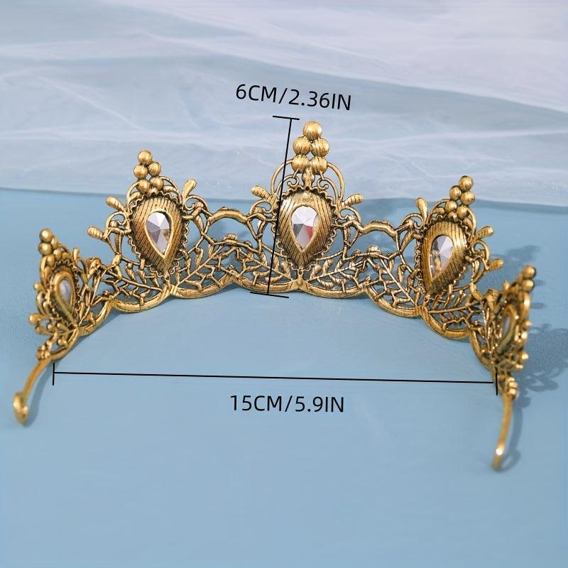 Purple Vintage Baroque Crown Rhinestone Wedding Tiara Bridal