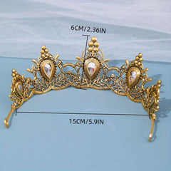 Purple Vintage Baroque Crown Rhinestone Wedding Tiara Bridal