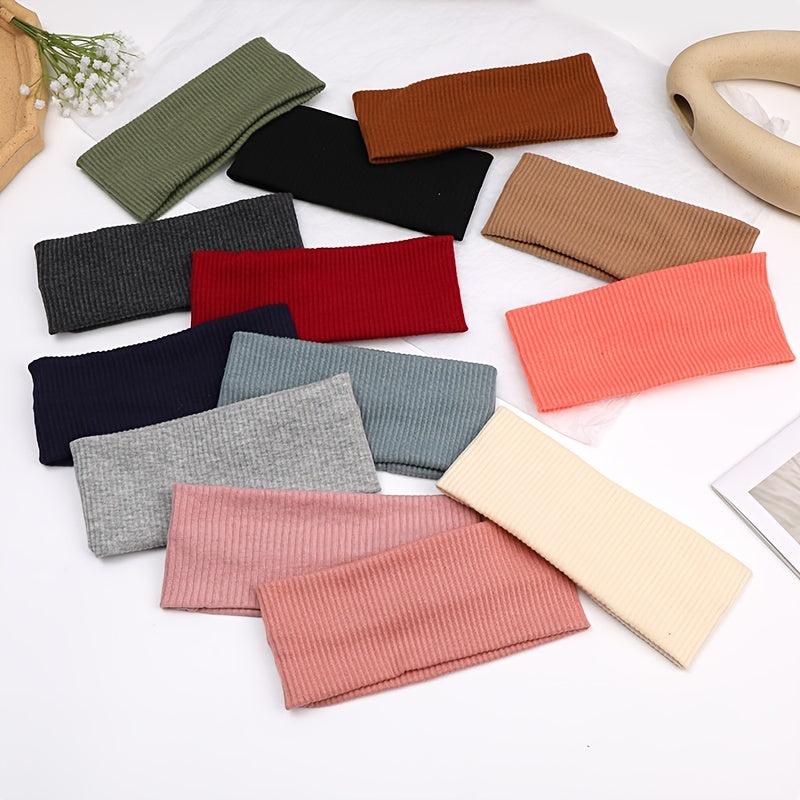 Solid Wide Headband for Women Sweatbands Hair Accessories Stretch Hair Wraps