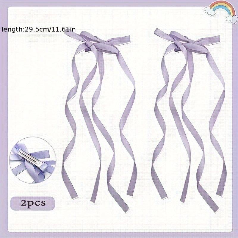 Y2K Long Ribbon Bowknot Hair Clip For Women