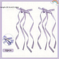 Y2K Long Ribbon Bowknot Hair Clip For Women