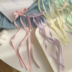 Y2K Long Ribbon Bowknot Hair Clip For Women