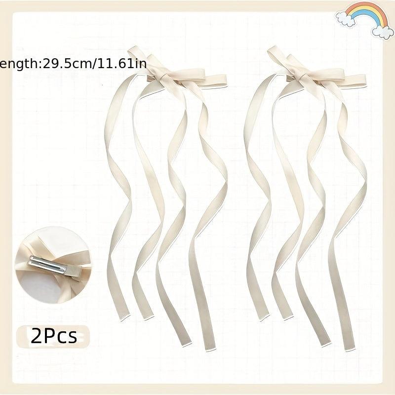 Y2K Long Ribbon Bowknot Hair Clip For Women