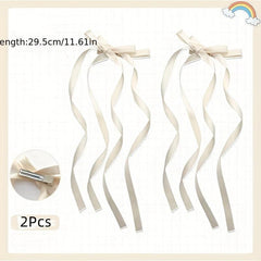 Y2K Long Ribbon Bowknot Hair Clip For Women