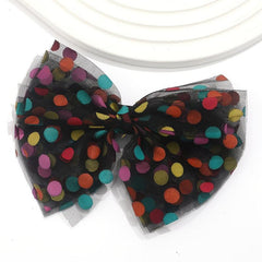 Colorful Dot Decor Bow Hair Clip Sweet Mesh Bowknot Hair Clip