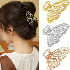 3pcs Butterfly Hair Claw Hollow Out Hair Clip Banana Clip Hair Styling Accessory