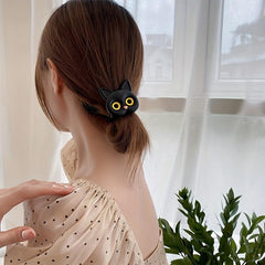 7pcs Cartoon Cat Scrunchies Large Eyes Hair Tie Sweet Ponytail Holder Hair Rope