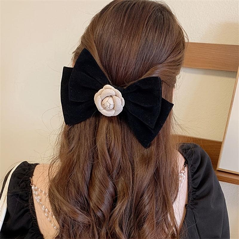 Camellia Vintage Hair Clip Hairpin Ponytail Holder