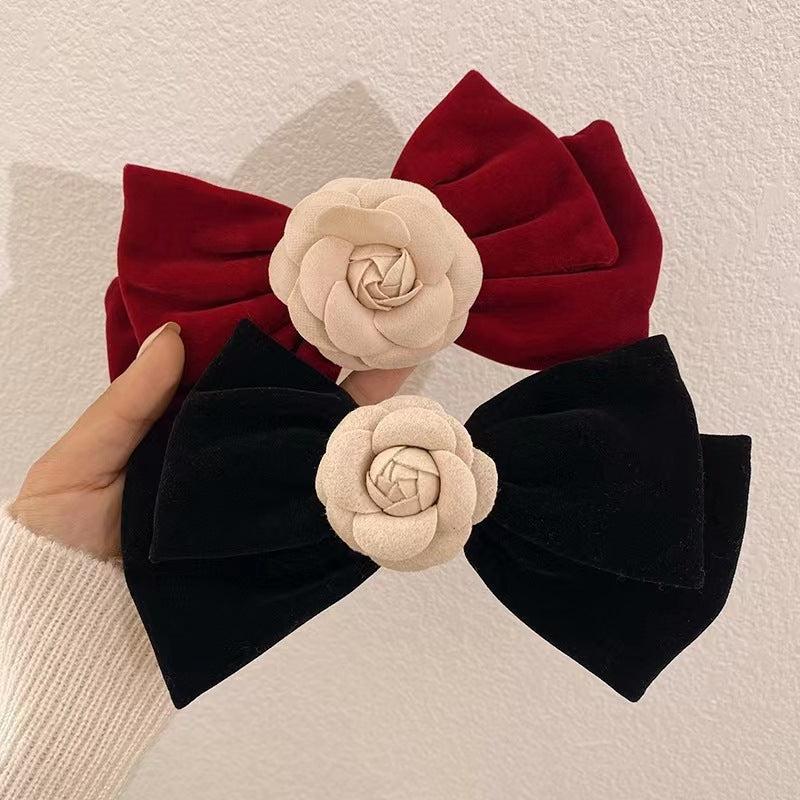 Camellia Vintage Hair Clip Hairpin Ponytail Holder