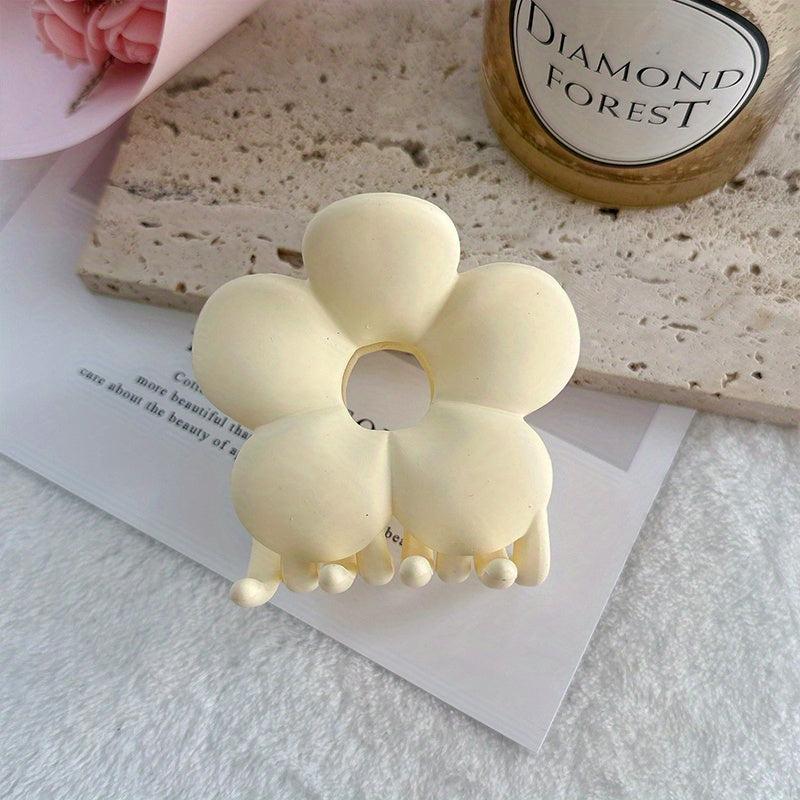 Frosted Hair Claw Flower Hair Claw Hollow Hair Clip For Ponytail Holder