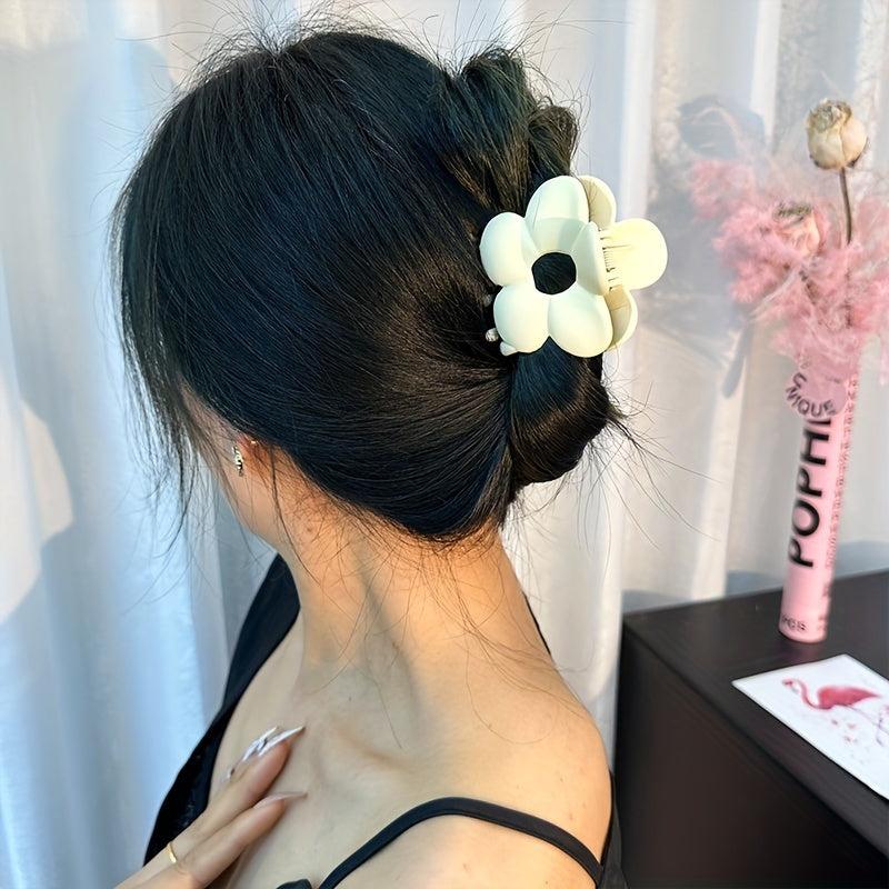Frosted Hair Claw Flower Hair Claw Hollow Hair Clip For Ponytail Holder