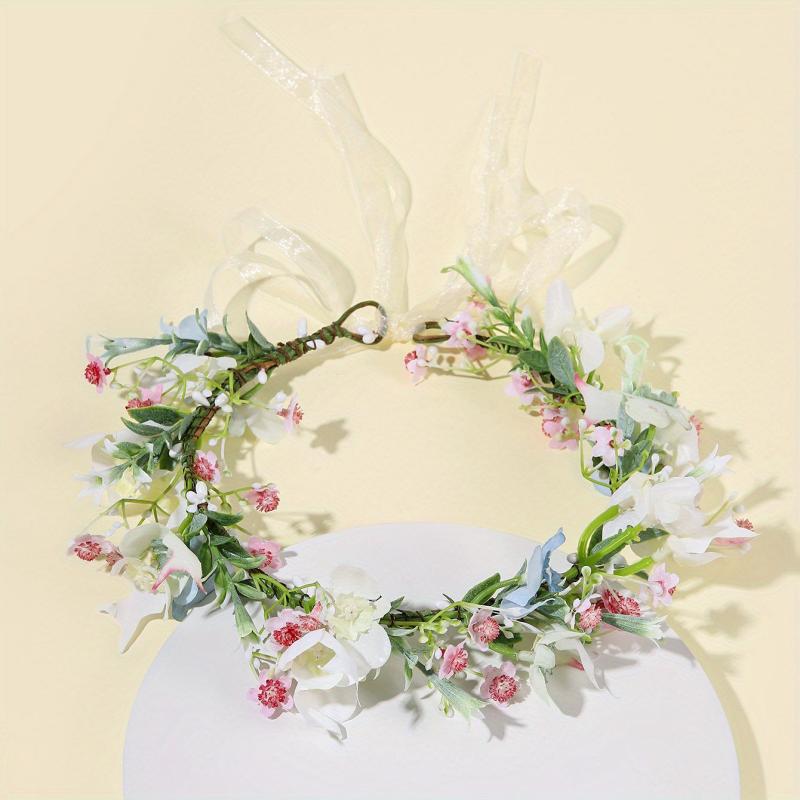 Boho Adjustable Flower Leaf Headband for Wedding Bridal Headdress