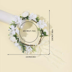 Boho Adjustable Flower Leaf Headband for Wedding Bridal Headdress
