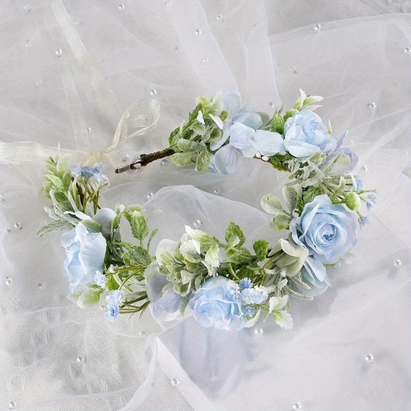 Boho Adjustable Flower Leaf Headband for Wedding Bridal Headdress