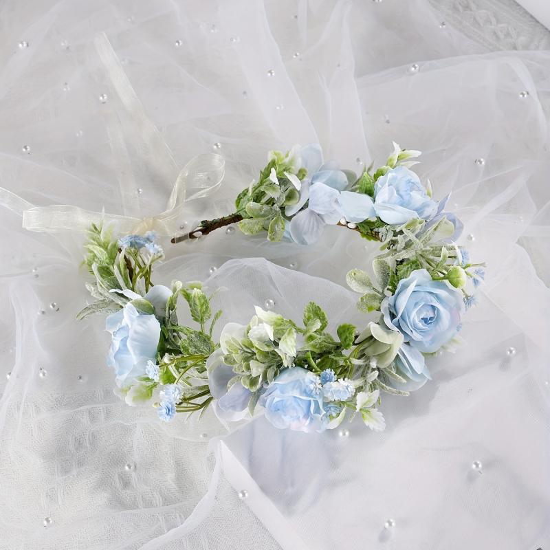 Boho Adjustable Flower Leaf Headband for Wedding Bridal Headdress
