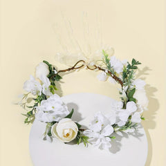 Boho Adjustable Flower Leaf Headband for Wedding Bridal Headdress