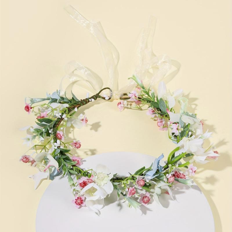 Boho Adjustable Flower Leaf Headband for Wedding Bridal Headdress
