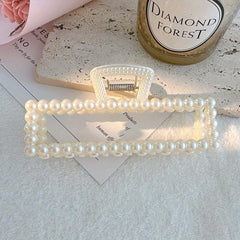 Faux Pearl Hair Claw Head Jewelry Shark Claw Ponytail Holder Hair Accessories