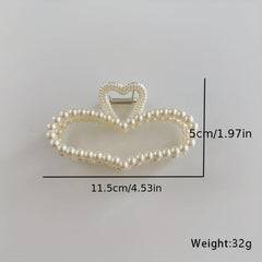 Faux Pearl Hair Claw Head Jewelry Shark Claw Ponytail Holder Hair Accessories