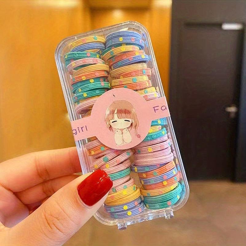 60Pcs Colorful Hair Tie Elastic Hair Rope Hair Accessory For Girls Women
