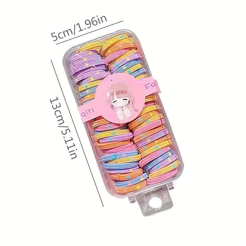 60Pcs Colorful Hair Tie Elastic Hair Rope Hair Accessory For Girls Women