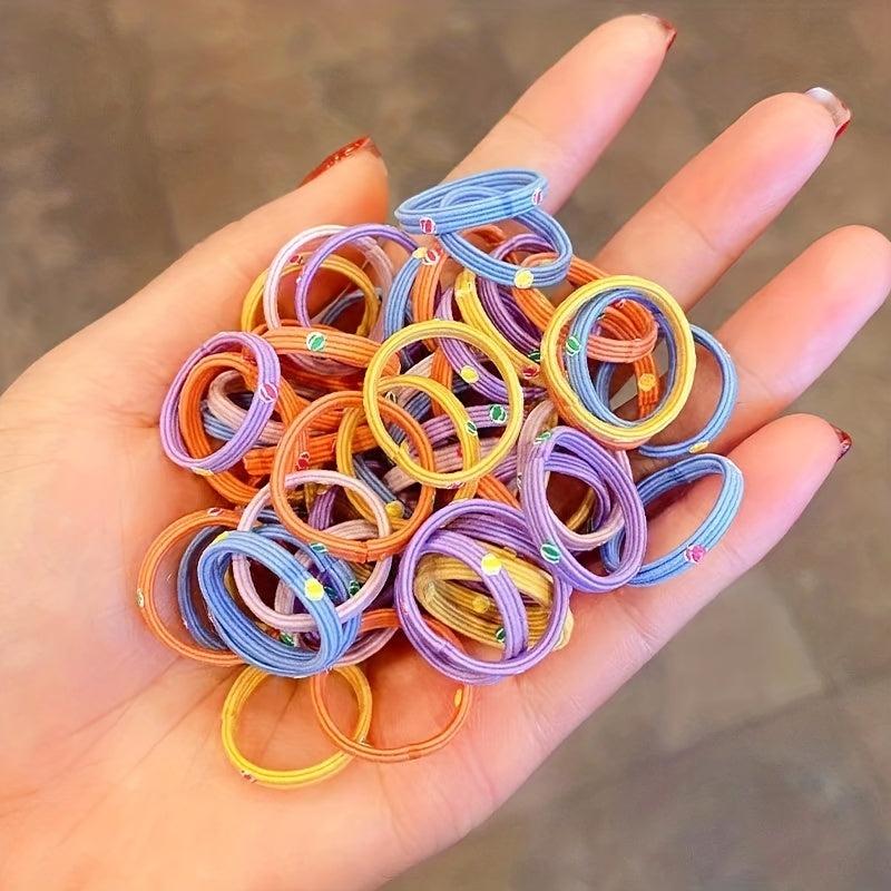 60Pcs Colorful Hair Tie Elastic Hair Rope Hair Accessory For Girls Women