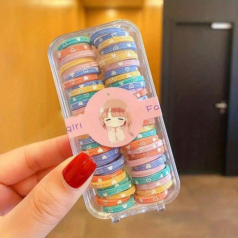 60Pcs Colorful Hair Tie Elastic Hair Rope Hair Accessory For Girls Women