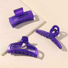 3pcs Large Hair Claw Transparent Plastic Shark Claw Style Hair Accessories