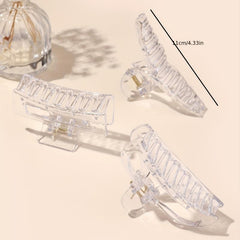 3pcs Large Hair Claw Transparent Plastic Shark Claw Style Hair Accessories