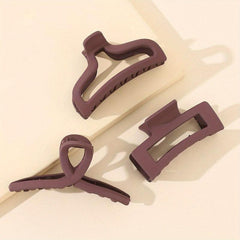 3pcs Large Hair Claw Transparent Plastic Shark Claw Style Hair Accessories