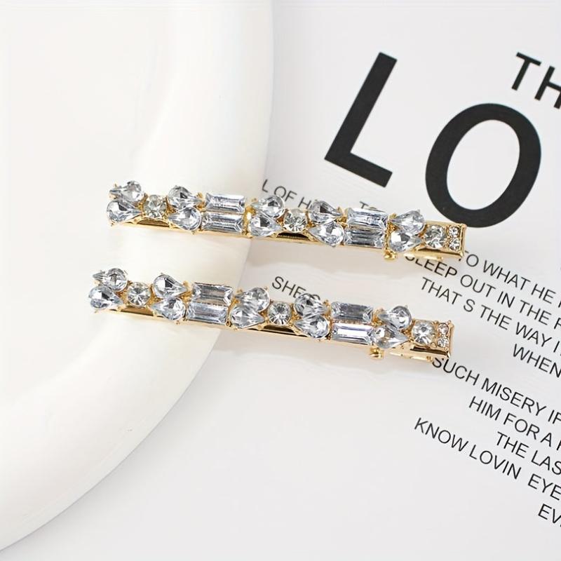 4pcs Rhinestone Hairpin Long Hair Clip for Women Girls